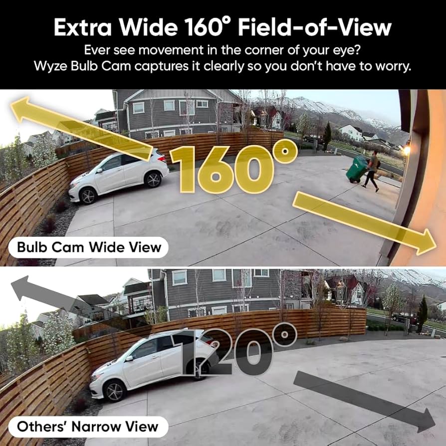 2K HD Smart Light Bulb Security Camera – Color Night Vision & 360° Adjustable Base