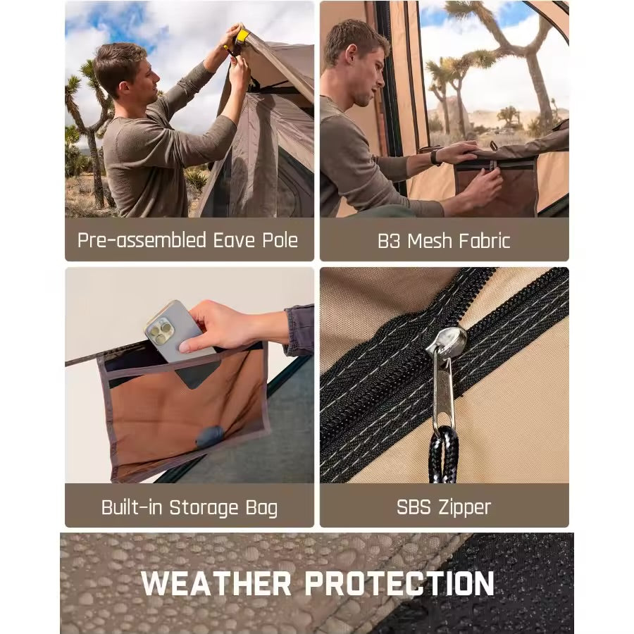 La tente hub instantanée ultime toutes saisons – Capacité 4 personnes (Installation en 60 secondes)